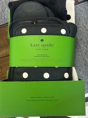kate spade black and white polka dot kitchen set